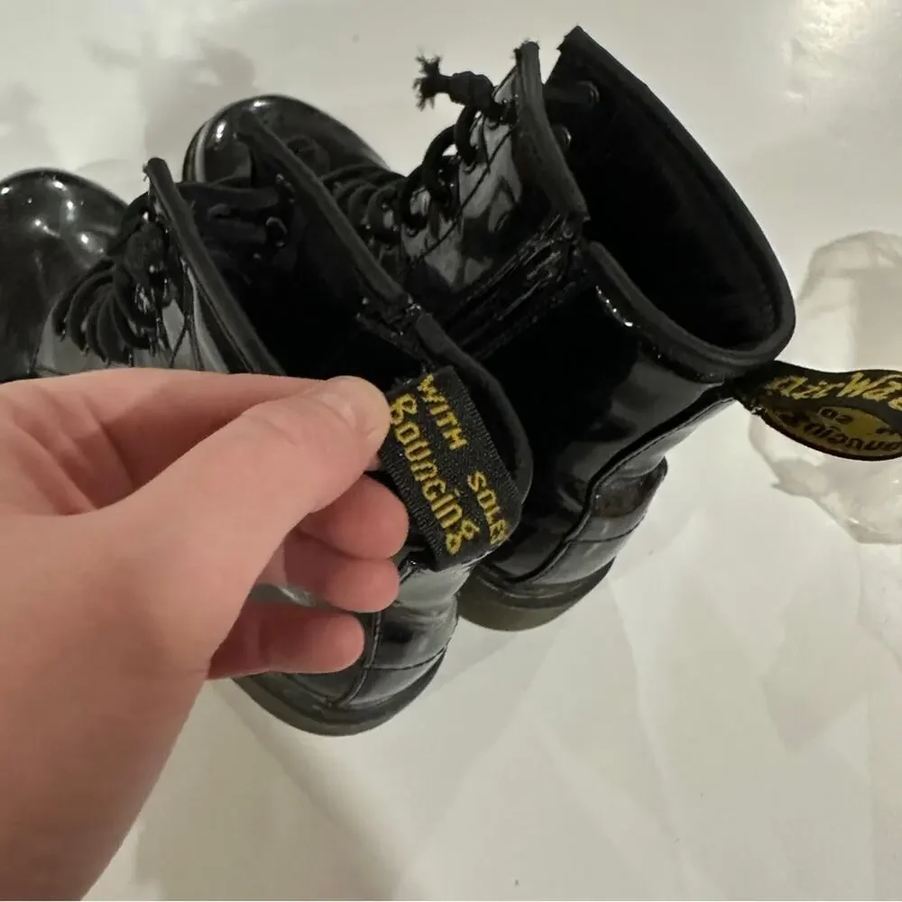 Doc Marten 1460 Black‎ Glitter Lace Up Boots Size 4